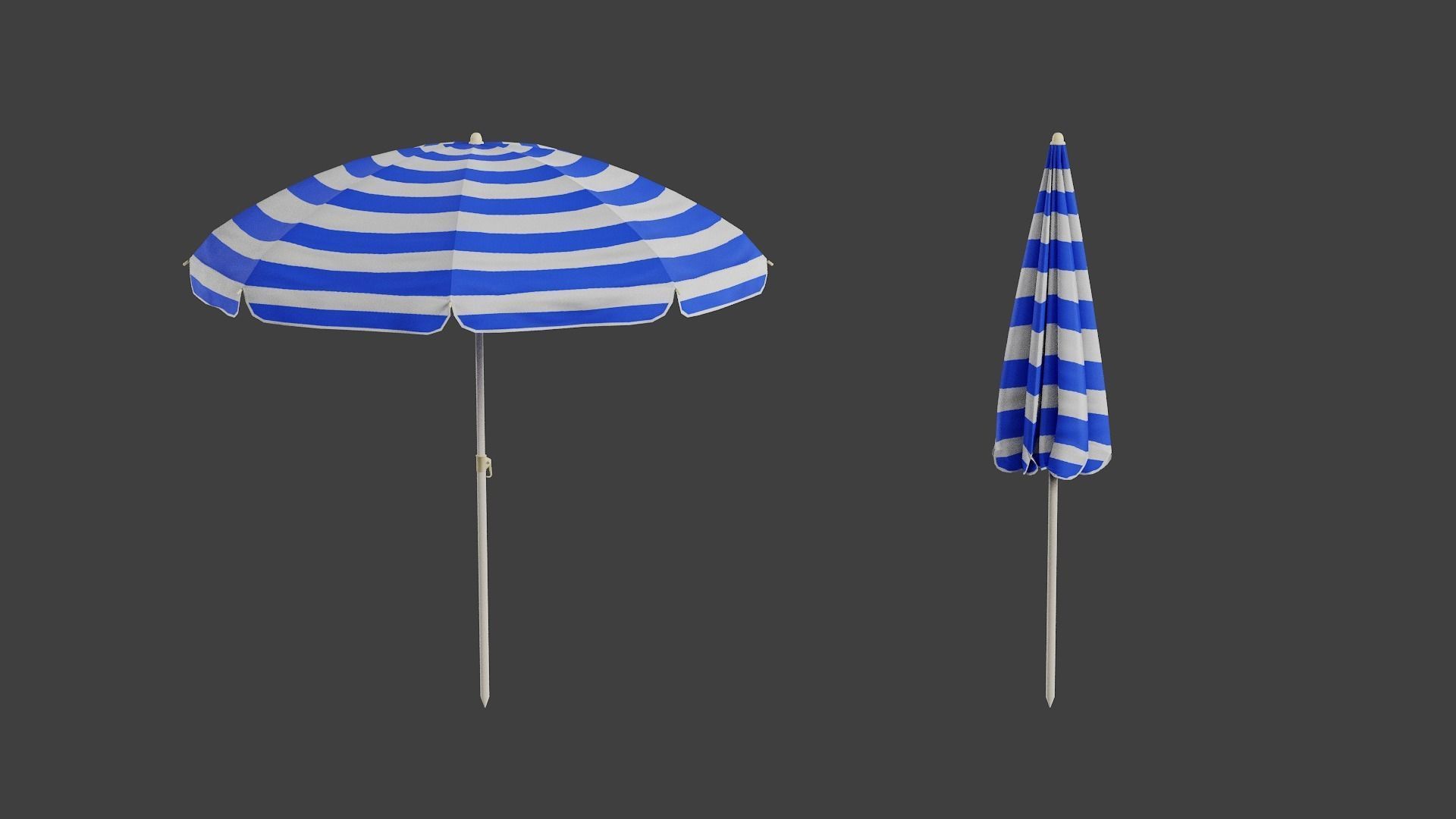 Beach Umbrella Game-Ready Low-poly 3D model_12