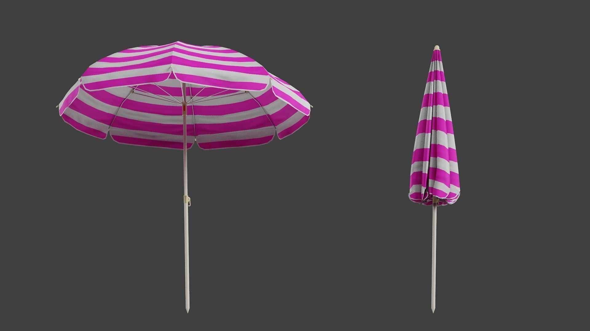 Beach Umbrella Game-Ready Low-poly 3D model_1