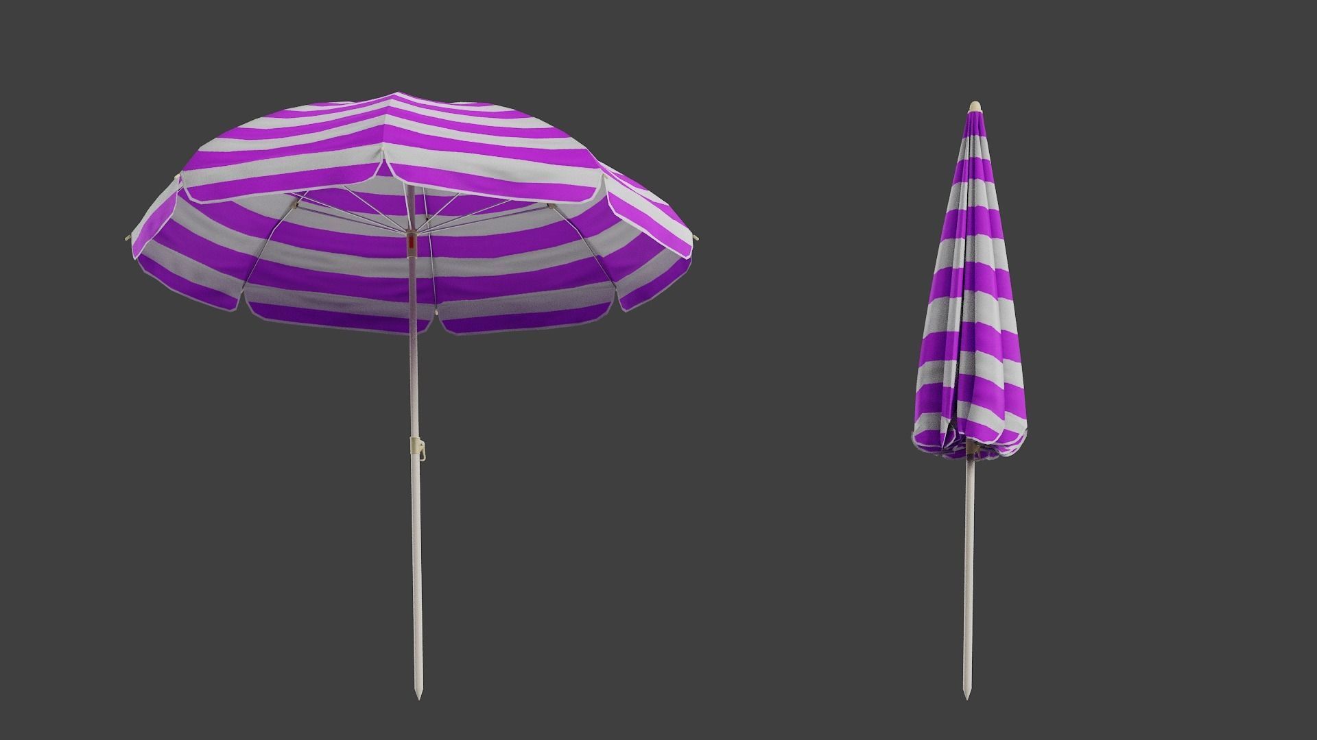 Beach Umbrella Game-Ready Low-poly 3D model_4