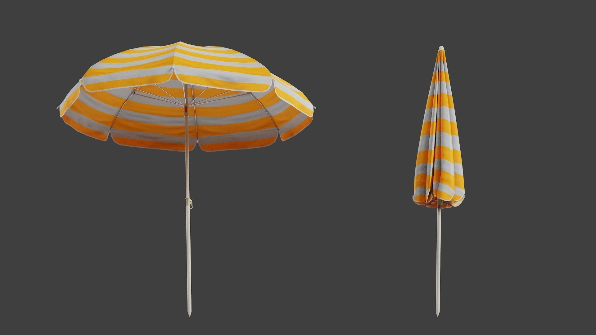 Beach Umbrella Game-Ready Low-poly 3D model_0