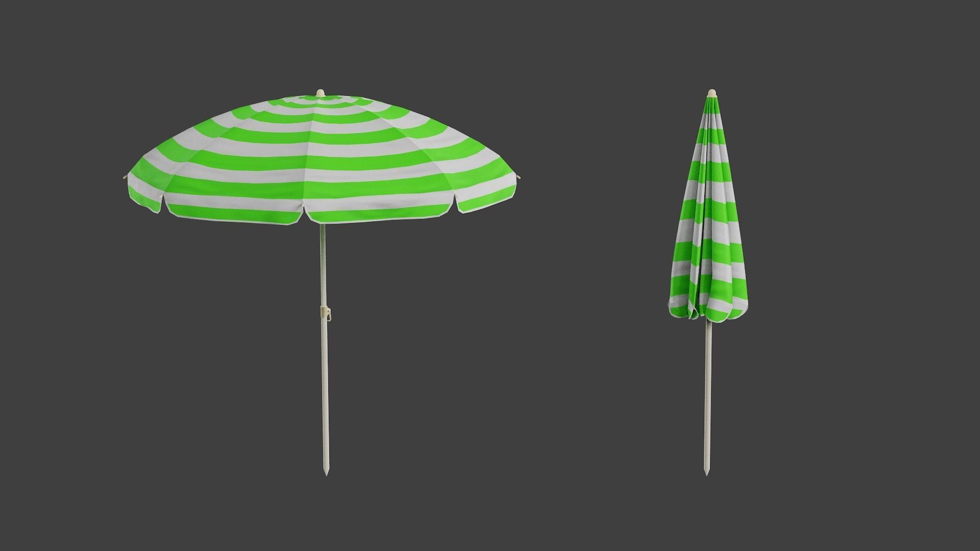 Beach Umbrella Game-Ready Low-poly 3D model_10
