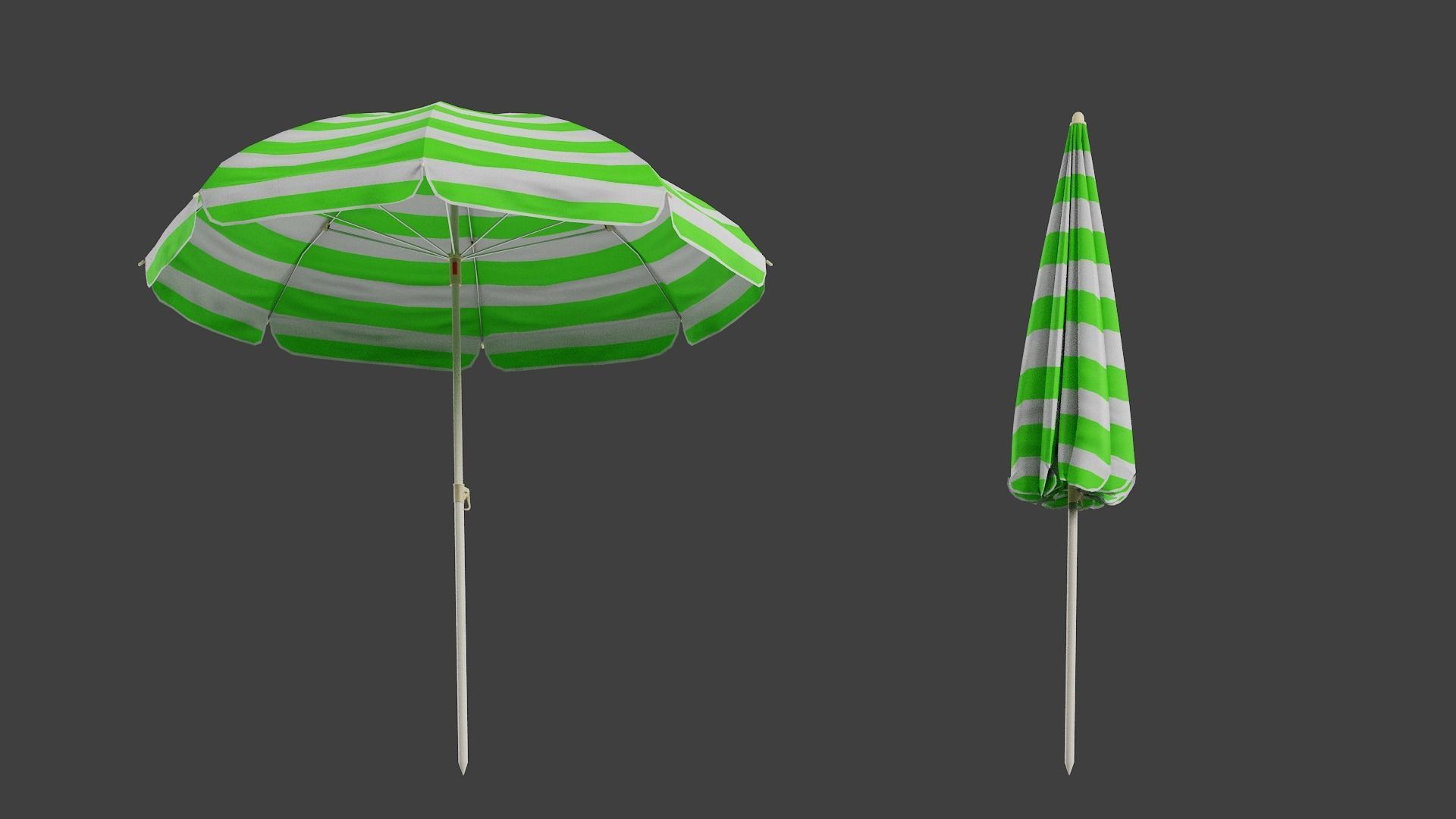 Beach Umbrella Game-Ready Low-poly 3D model_2