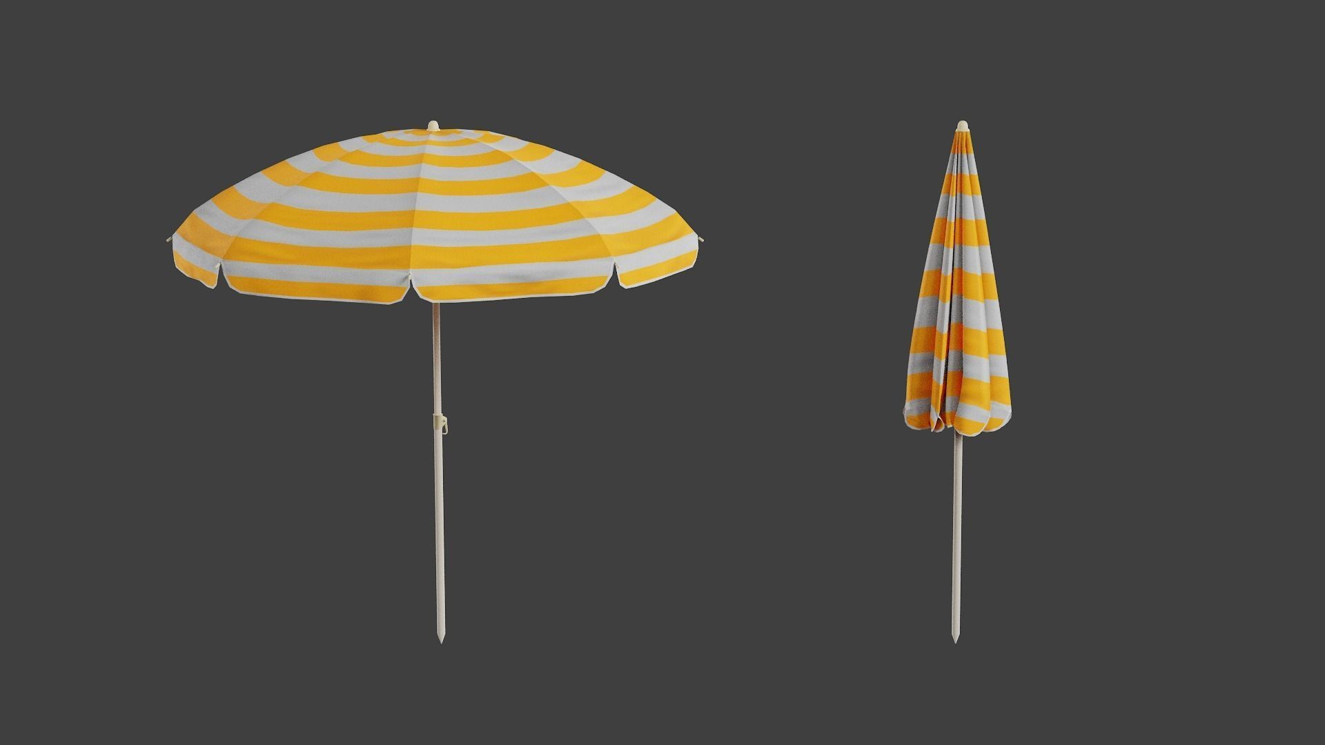 Beach Umbrella Game-Ready Low-poly 3D model_7
