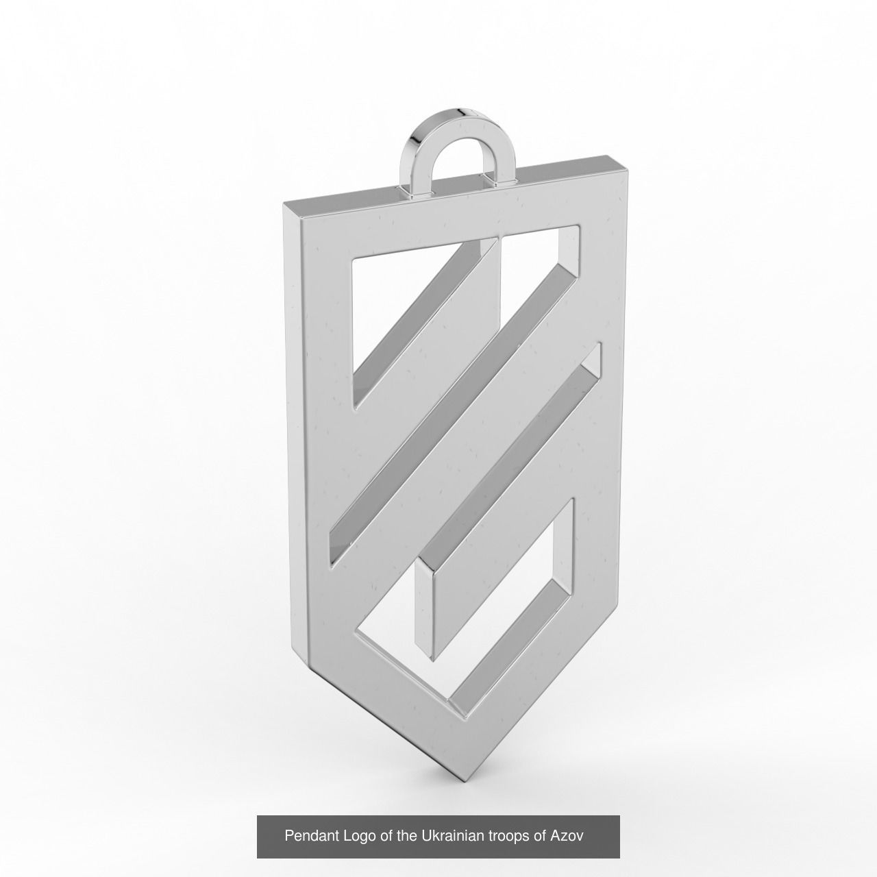 Pendant Logo of the Ukrainian troops of Azov enamel 3D Model Collection_2
