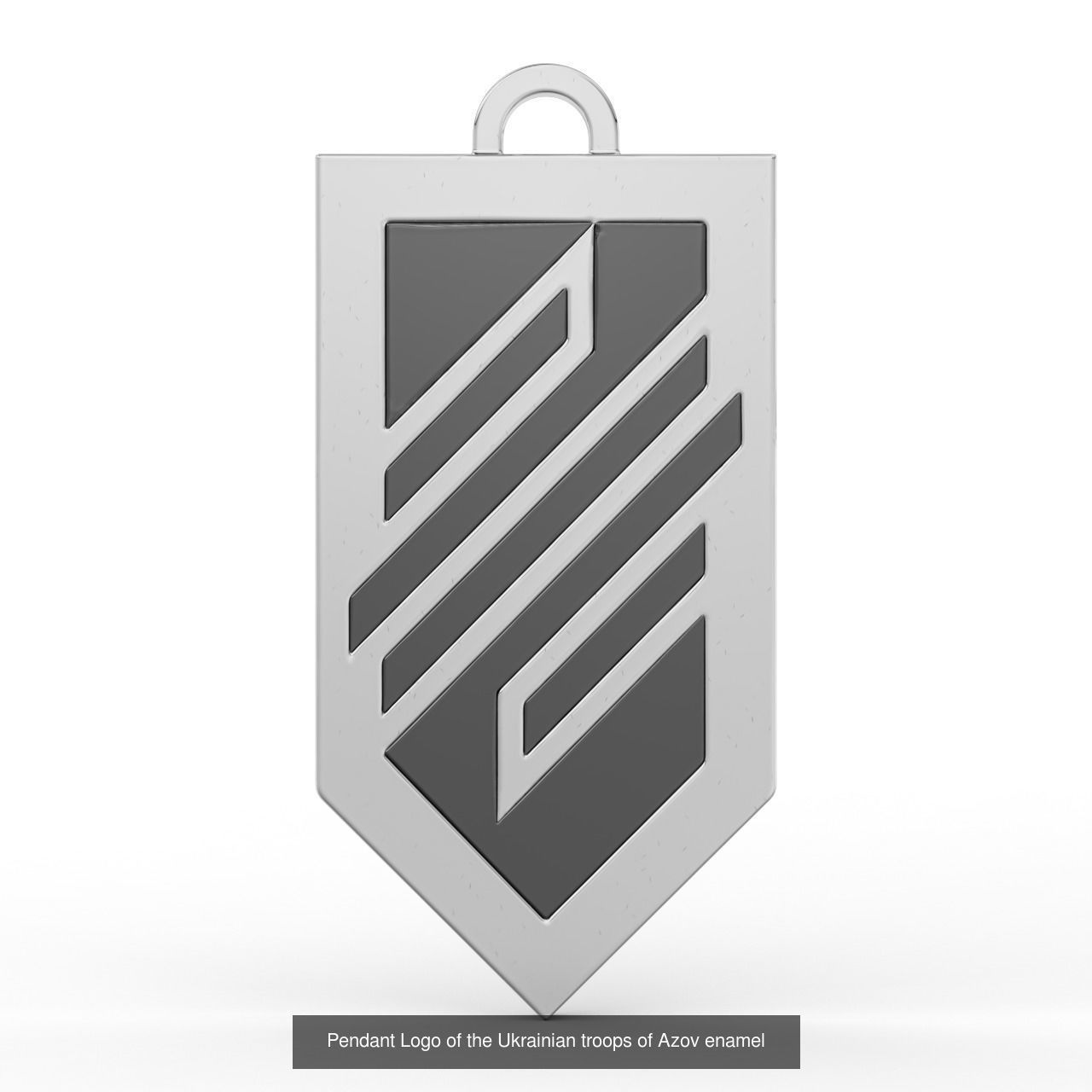 Pendant Logo of the Ukrainian troops of Azov enamel 3D Model Collection_5