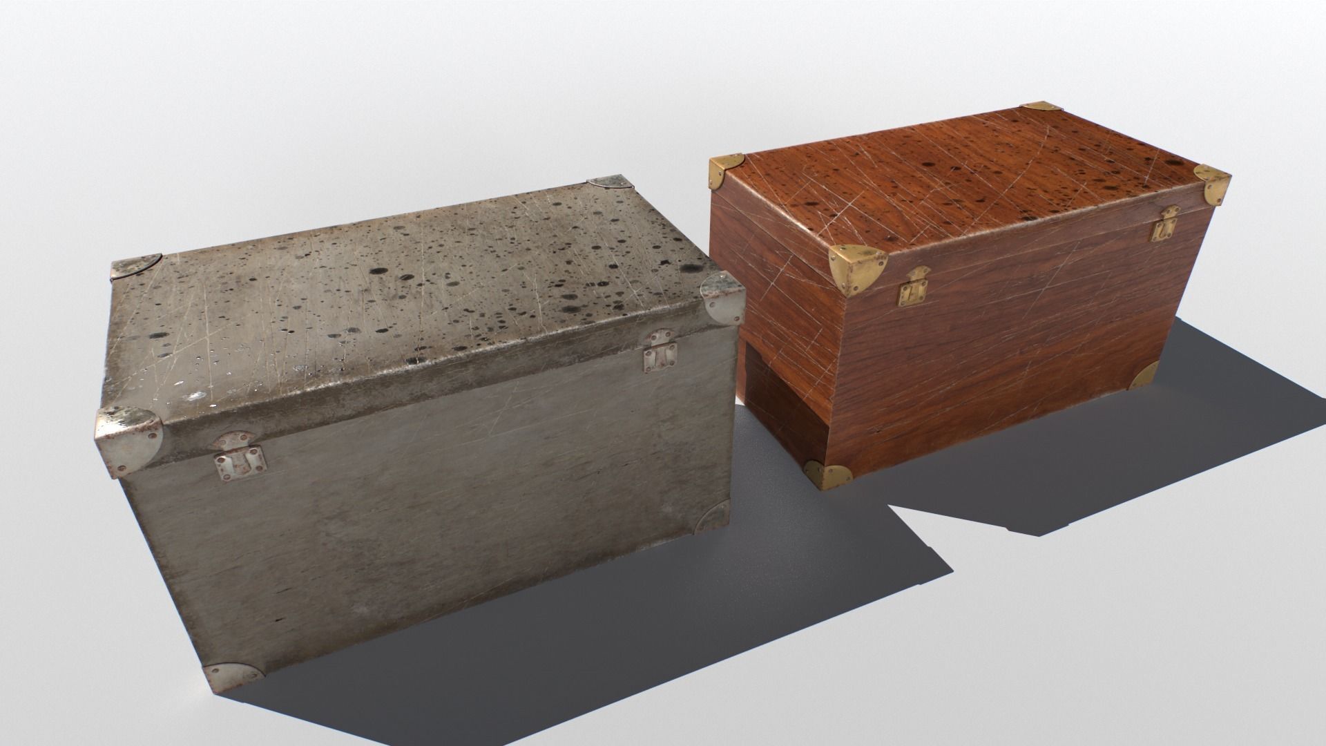 Old trunk Low-poly 3D model_2