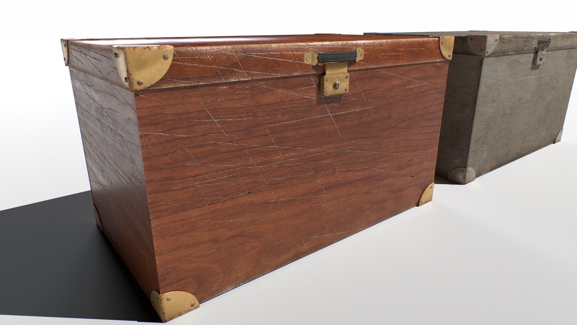 Old trunk Low-poly 3D model_5