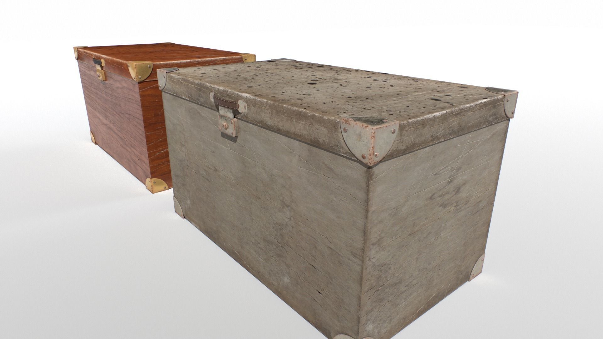 Old trunk Low-poly 3D model_4