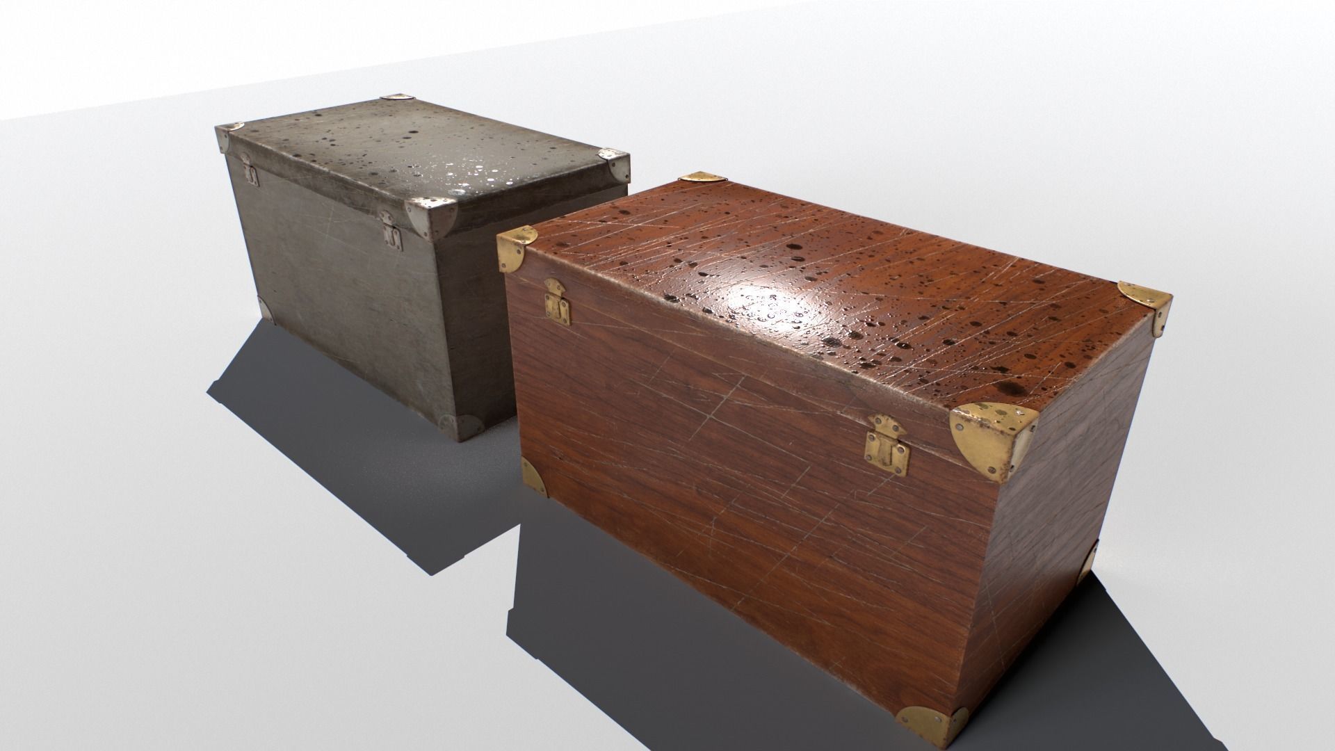 Old trunk Low-poly 3D model_3