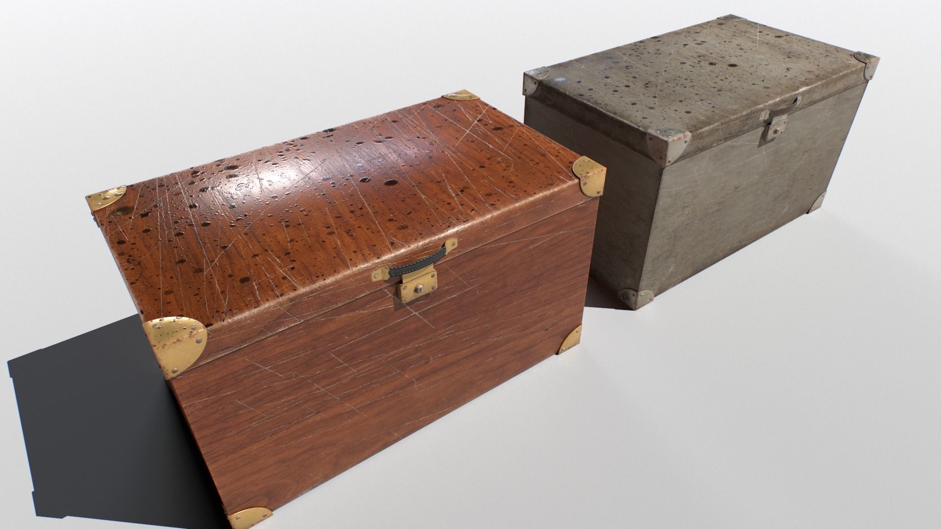 Old trunk Low-poly 3D model_1