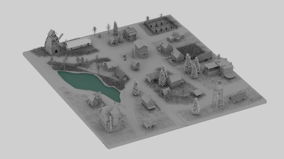 Village 3D model_1