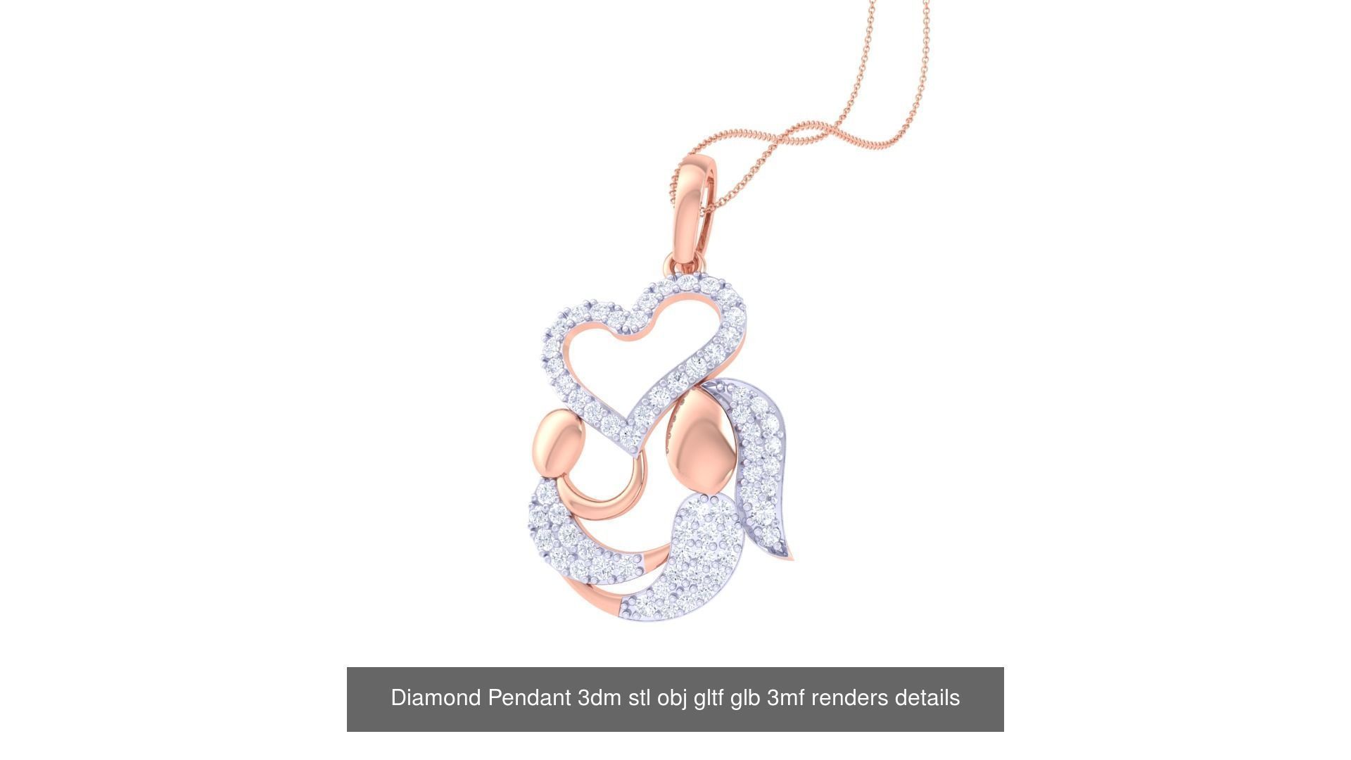 130 Diamond Pendant 3dm stl obj gltf glb 3mf 3D Model Collection_89