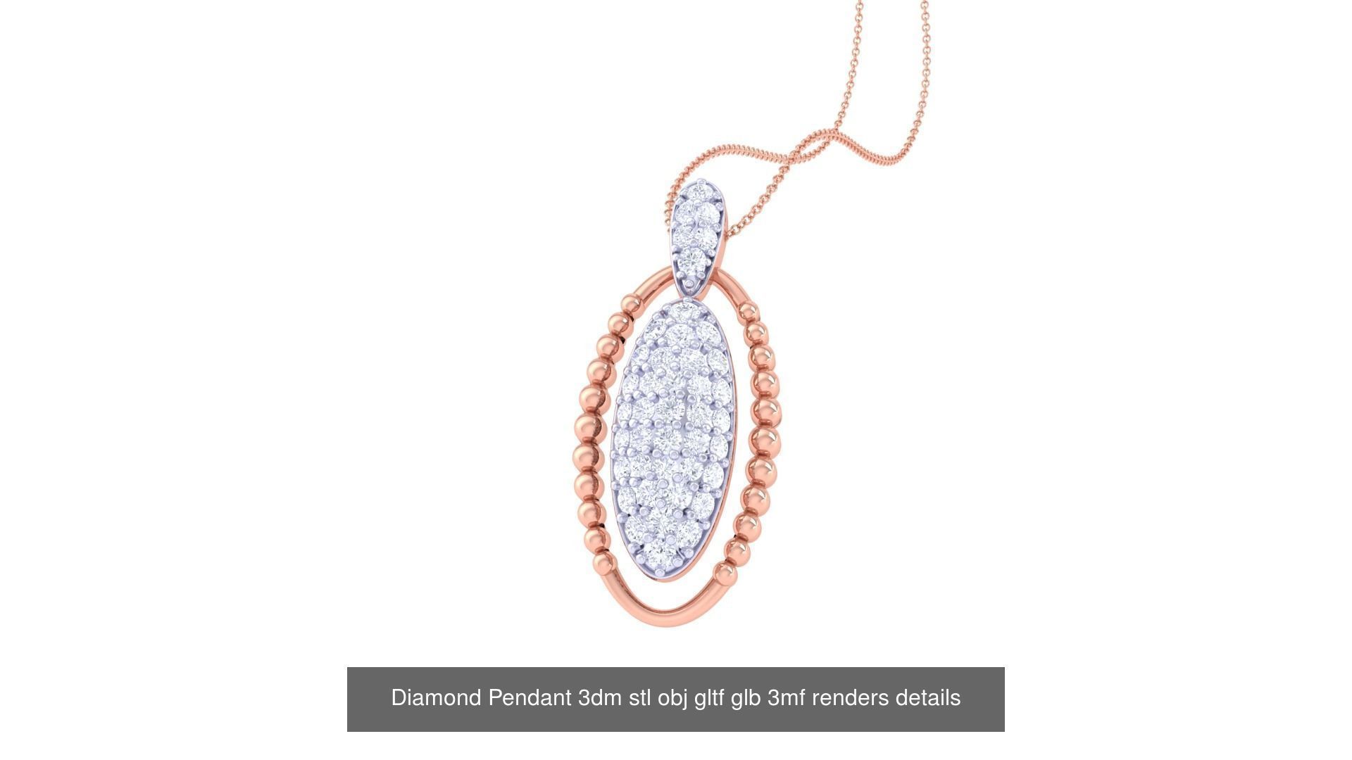 130 Diamond Pendant 3dm stl obj gltf glb 3mf 3D Model Collection_67