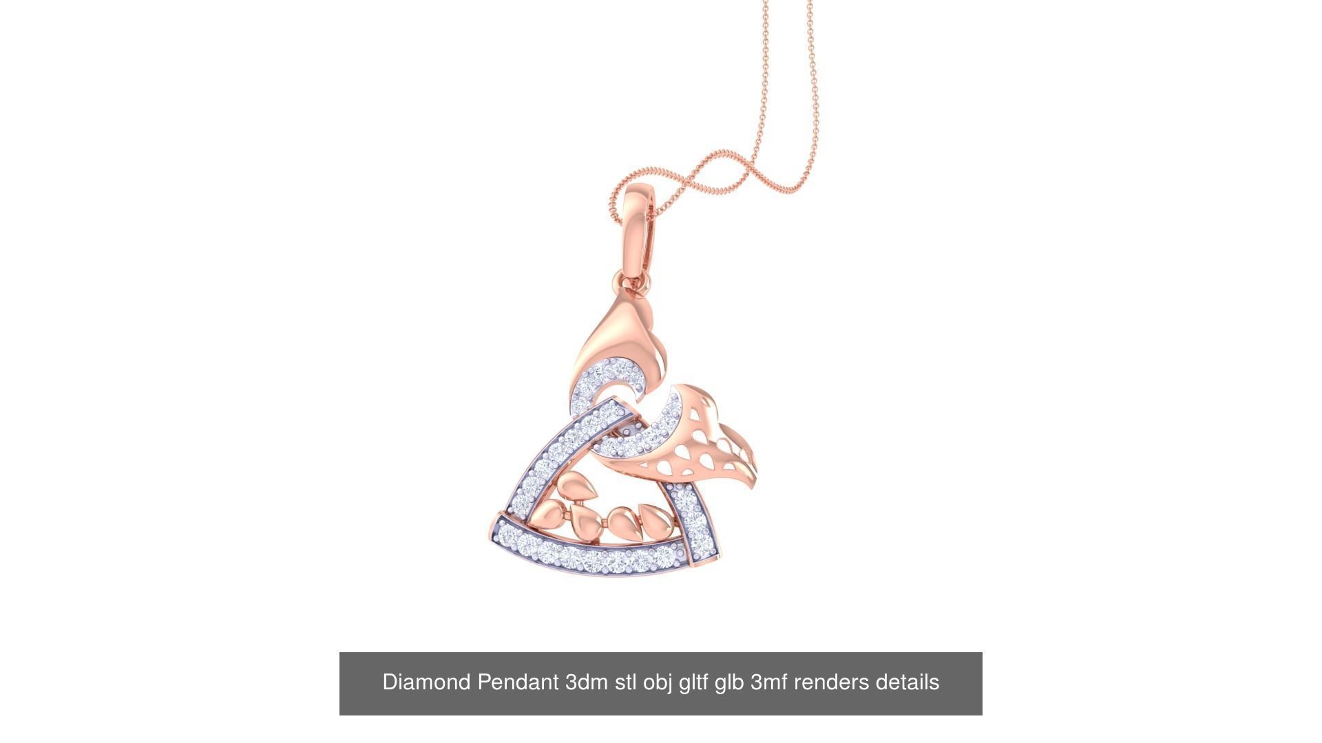 130 Diamond Pendant 3dm stl obj gltf glb 3mf 3D Model Collection_106