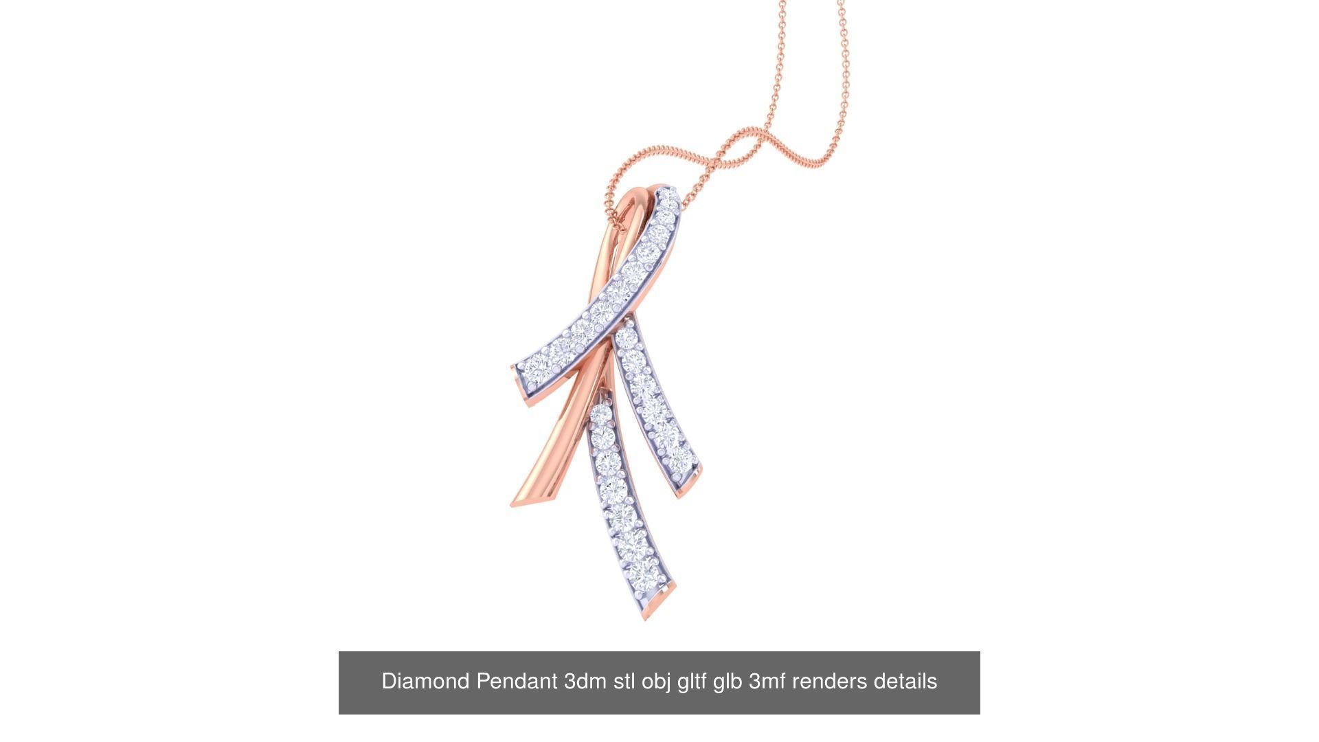 130 Diamond Pendant 3dm stl obj gltf glb 3mf 3D Model Collection_96