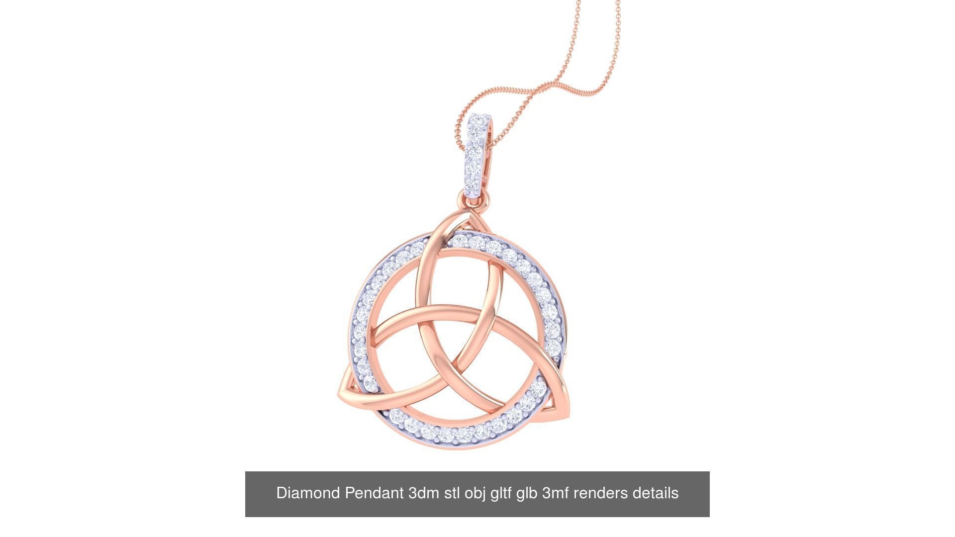 130 Diamond Pendant 3dm stl obj gltf glb 3mf 3D Model Collection_91