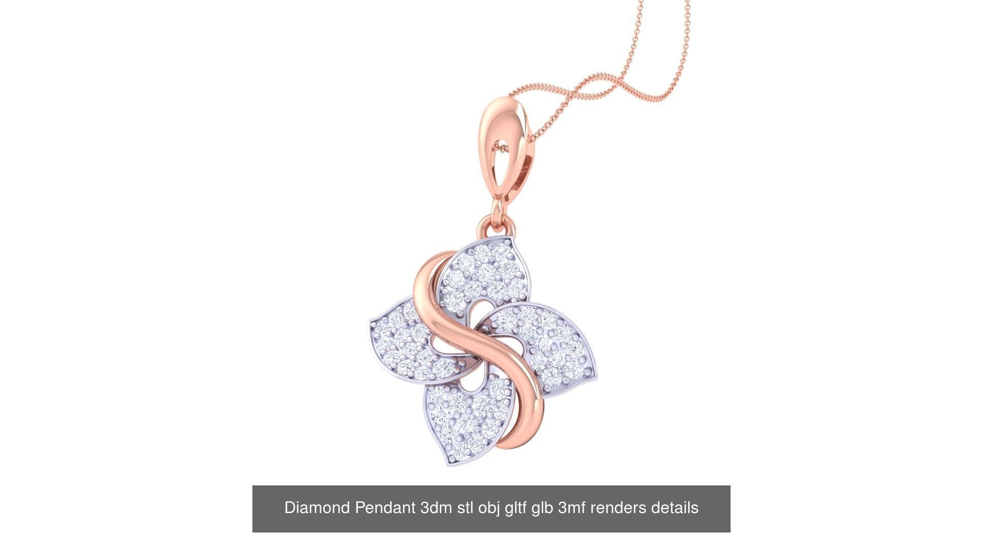 130 Diamond Pendant 3dm stl obj gltf glb 3mf 3D Model Collection_121