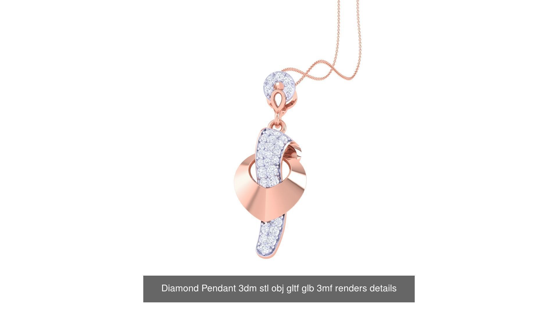 130 Diamond Pendant 3dm stl obj gltf glb 3mf 3D Model Collection_127