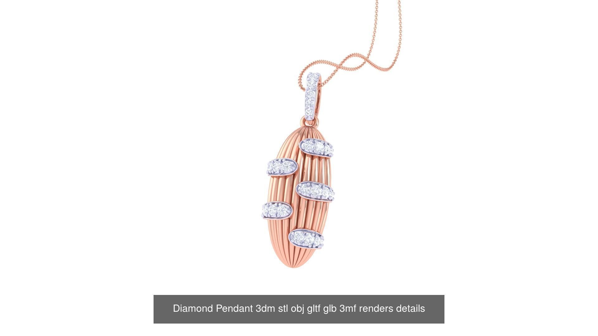 130 Diamond Pendant 3dm stl obj gltf glb 3mf 3D Model Collection_65