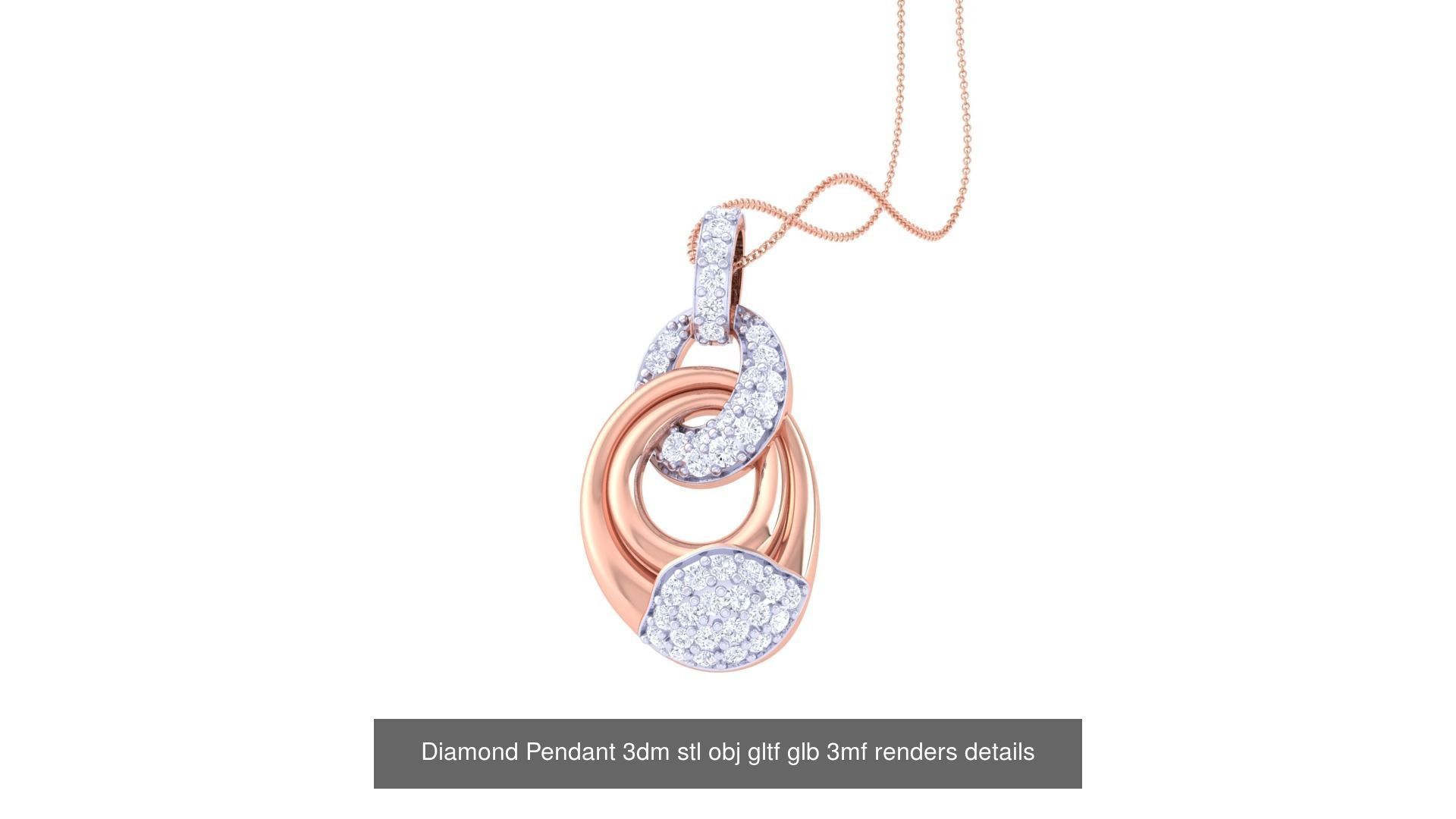 130 Diamond Pendant 3dm stl obj gltf glb 3mf 3D Model Collection_122