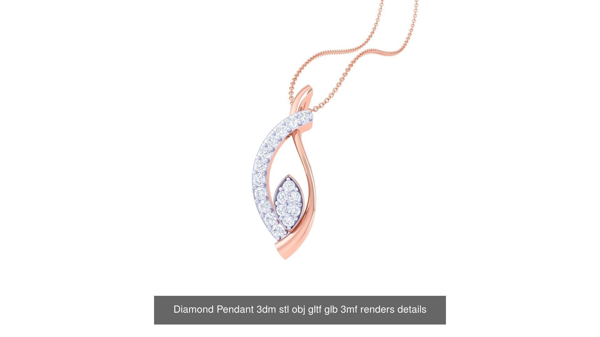 130 Diamond Pendant 3dm stl obj gltf glb 3mf 3D Model Collection_112