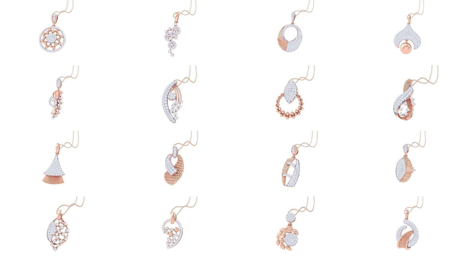 130 Diamond Pendant 3dm stl obj gltf glb 3mf 3D Model Collection_1