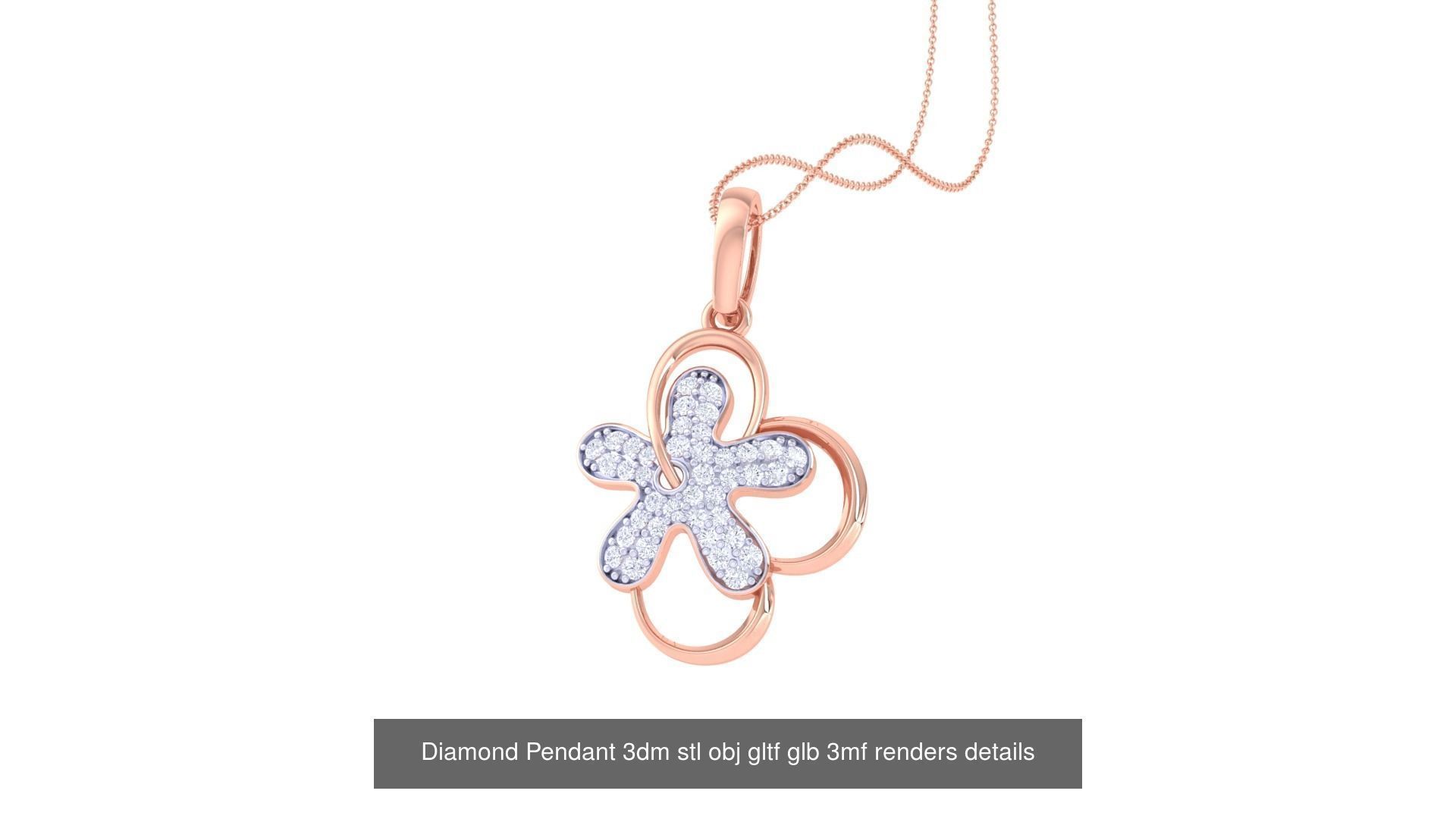 130 Diamond Pendant 3dm stl obj gltf glb 3mf 3D Model Collection_109