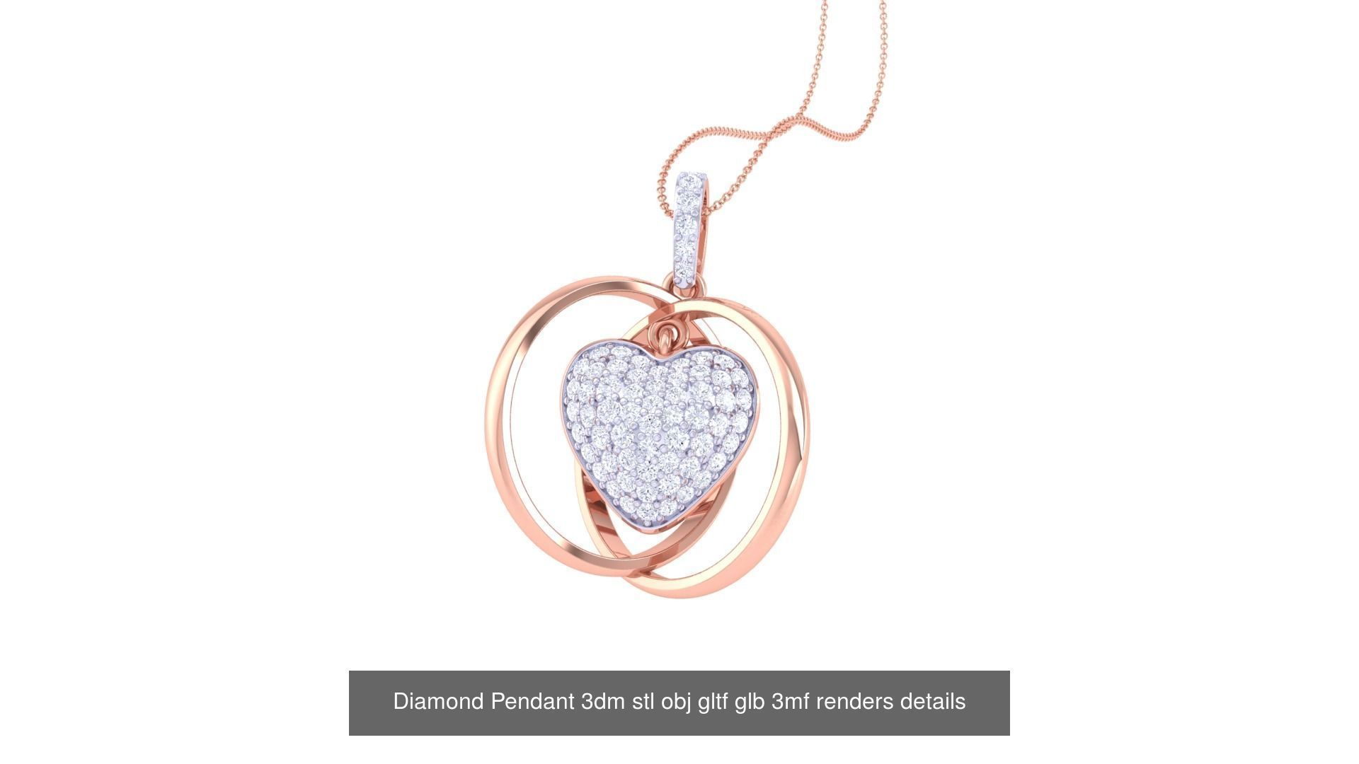 130 Diamond Pendant 3dm stl obj gltf glb 3mf 3D Model Collection_142