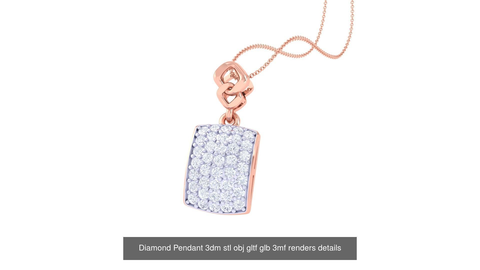130 Diamond Pendant 3dm stl obj gltf glb 3mf 3D Model Collection_27