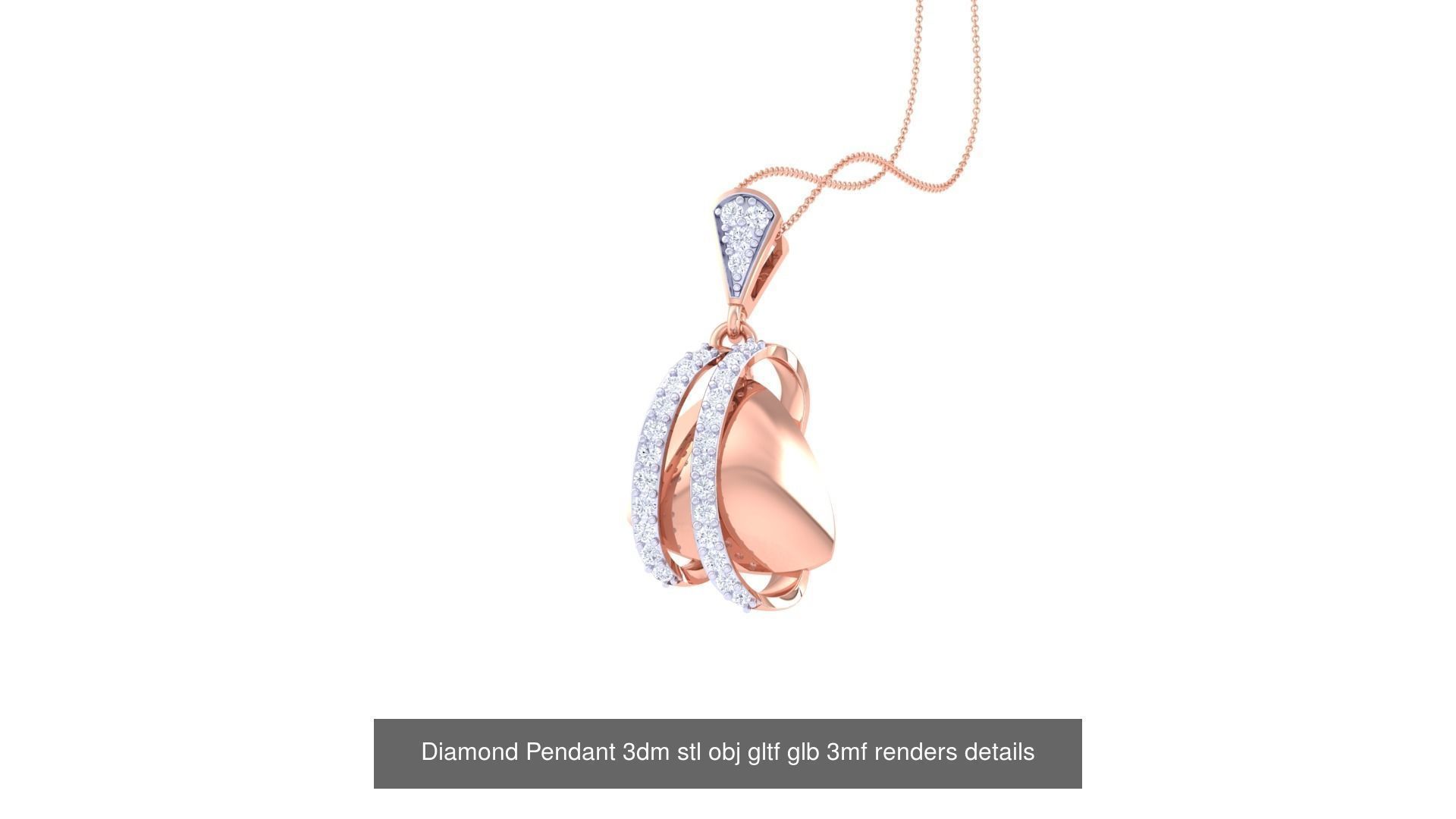 130 Diamond Pendant 3dm stl obj gltf glb 3mf 3D Model Collection_78