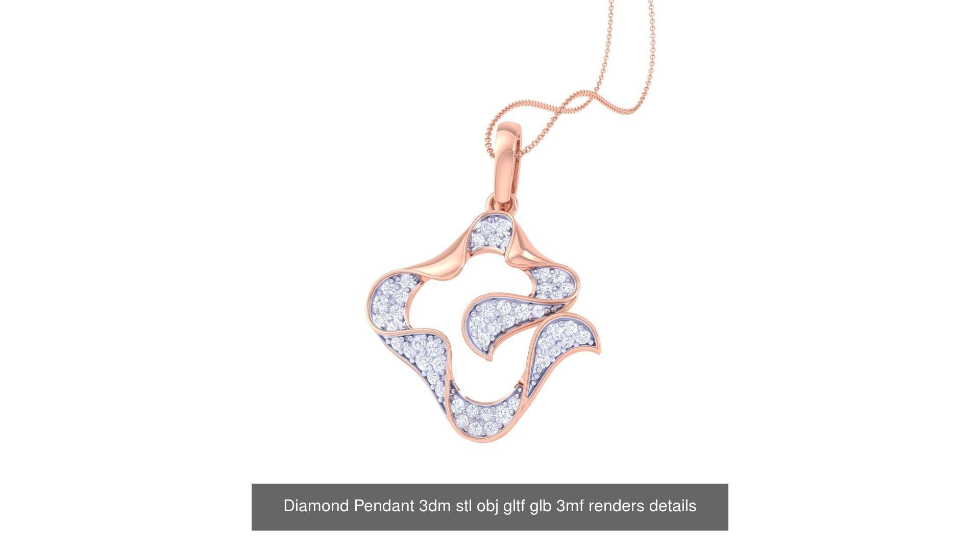 130 Diamond Pendant 3dm stl obj gltf glb 3mf 3D Model Collection_102