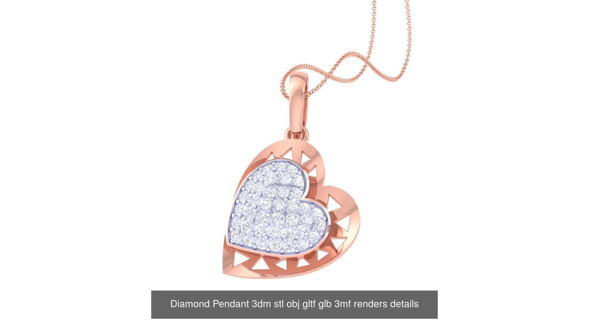 130 Diamond Pendant 3dm stl obj gltf glb 3mf 3D Model Collection_116