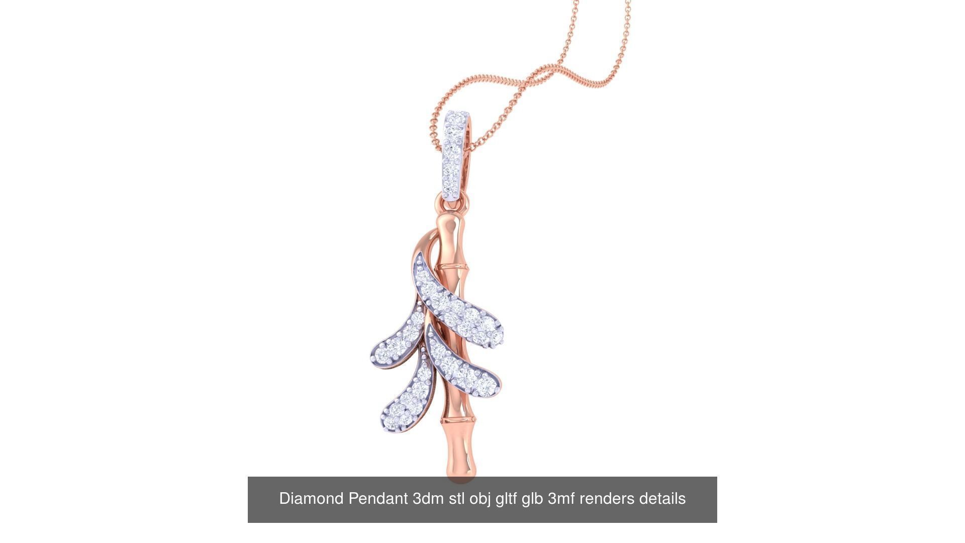 130 Diamond Pendant 3dm stl obj gltf glb 3mf 3D Model Collection_52