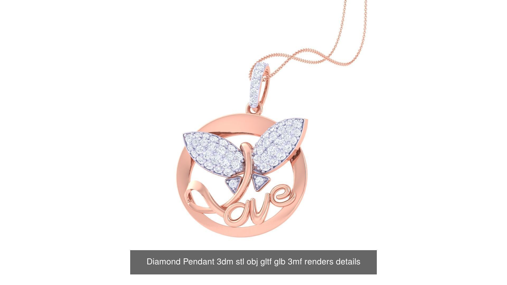 130 Diamond Pendant 3dm stl obj gltf glb 3mf 3D Model Collection_70