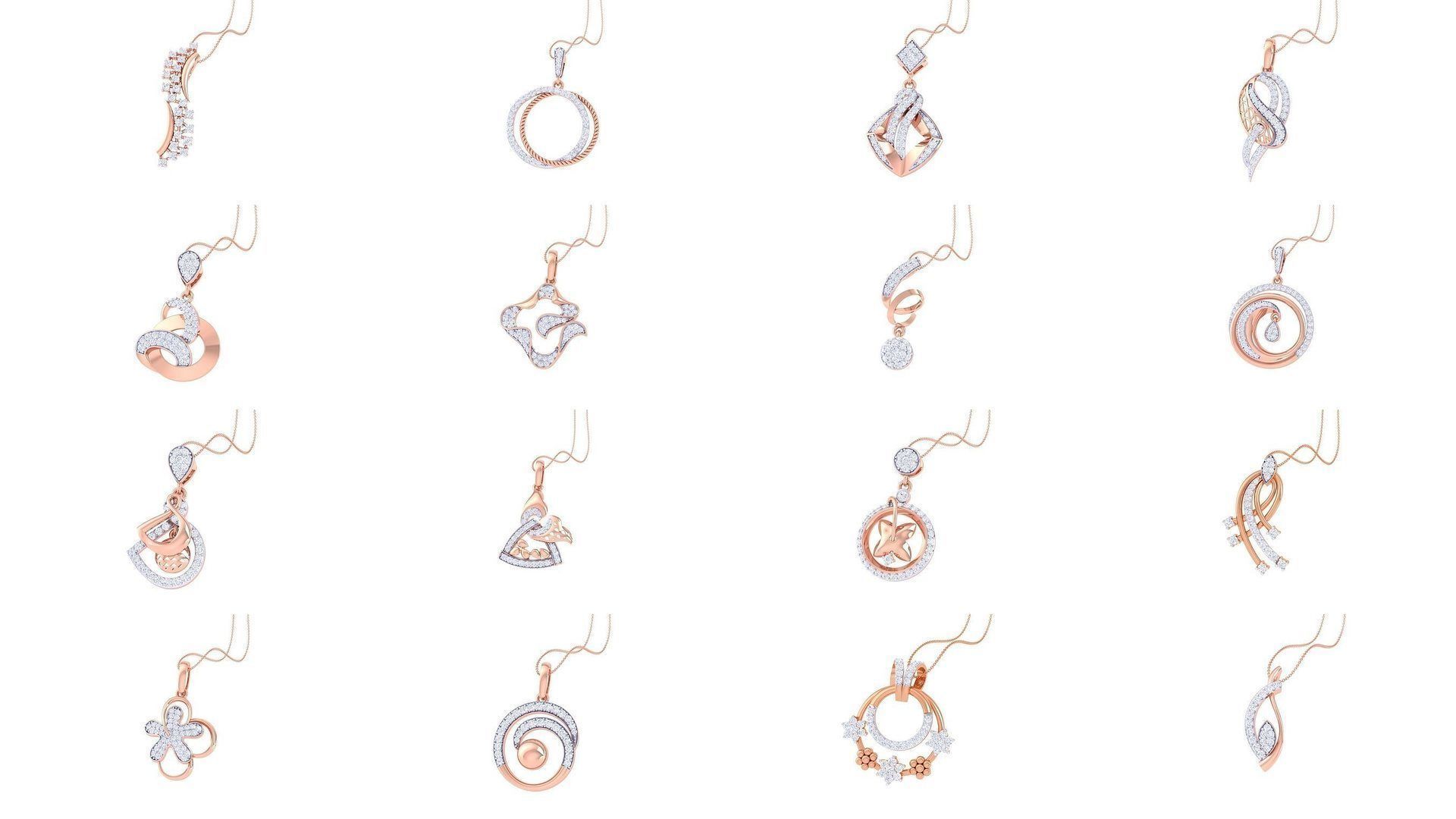 130 Diamond Pendant 3dm stl obj gltf glb 3mf 3D Model Collection_9