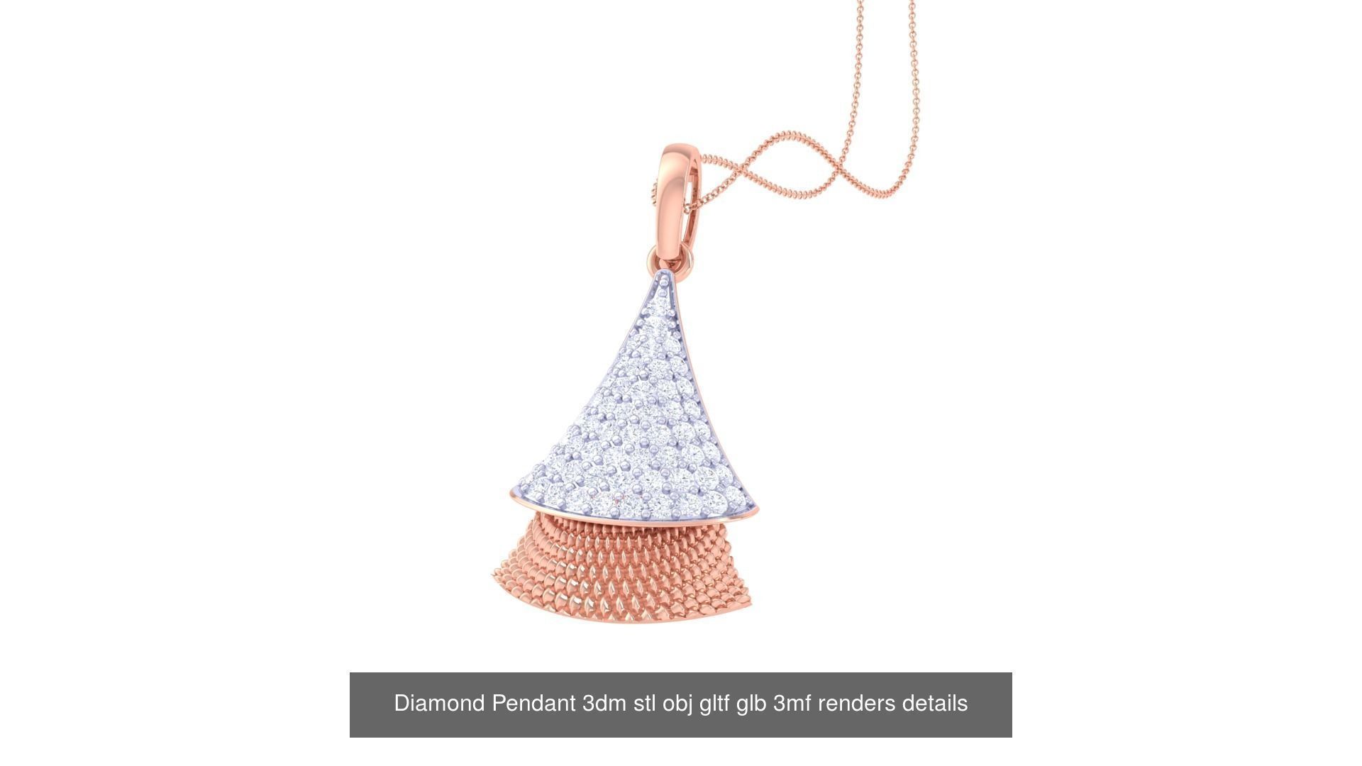 130 Diamond Pendant 3dm stl obj gltf glb 3mf 3D Model Collection_41