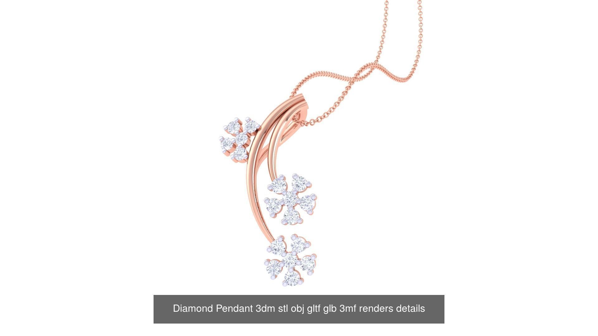 130 Diamond Pendant 3dm stl obj gltf glb 3mf 3D Model Collection_123