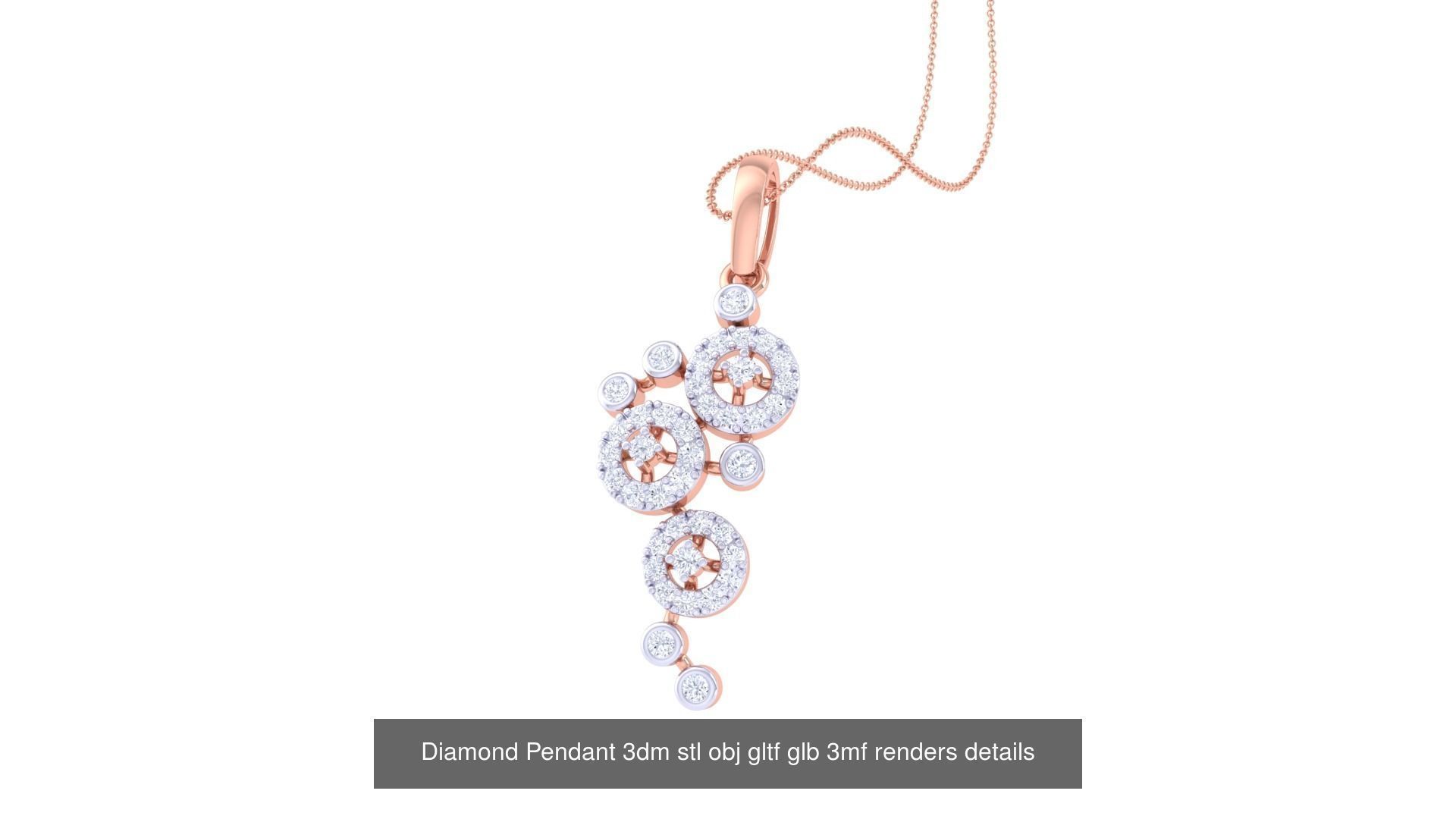 130 Diamond Pendant 3dm stl obj gltf glb 3mf 3D Model Collection_34