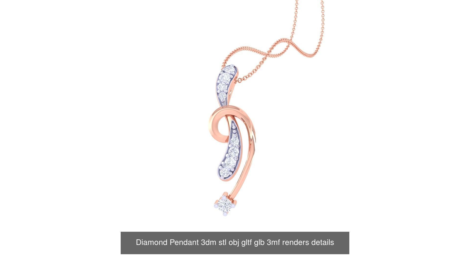 130 Diamond Pendant 3dm stl obj gltf glb 3mf 3D Model Collection_49