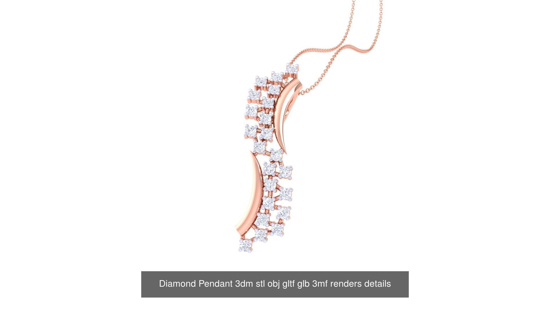 130 Diamond Pendant 3dm stl obj gltf glb 3mf 3D Model Collection_97