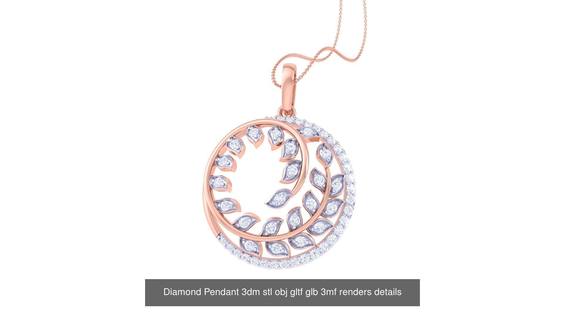 130 Diamond Pendant 3dm stl obj gltf glb 3mf 3D Model Collection_17
