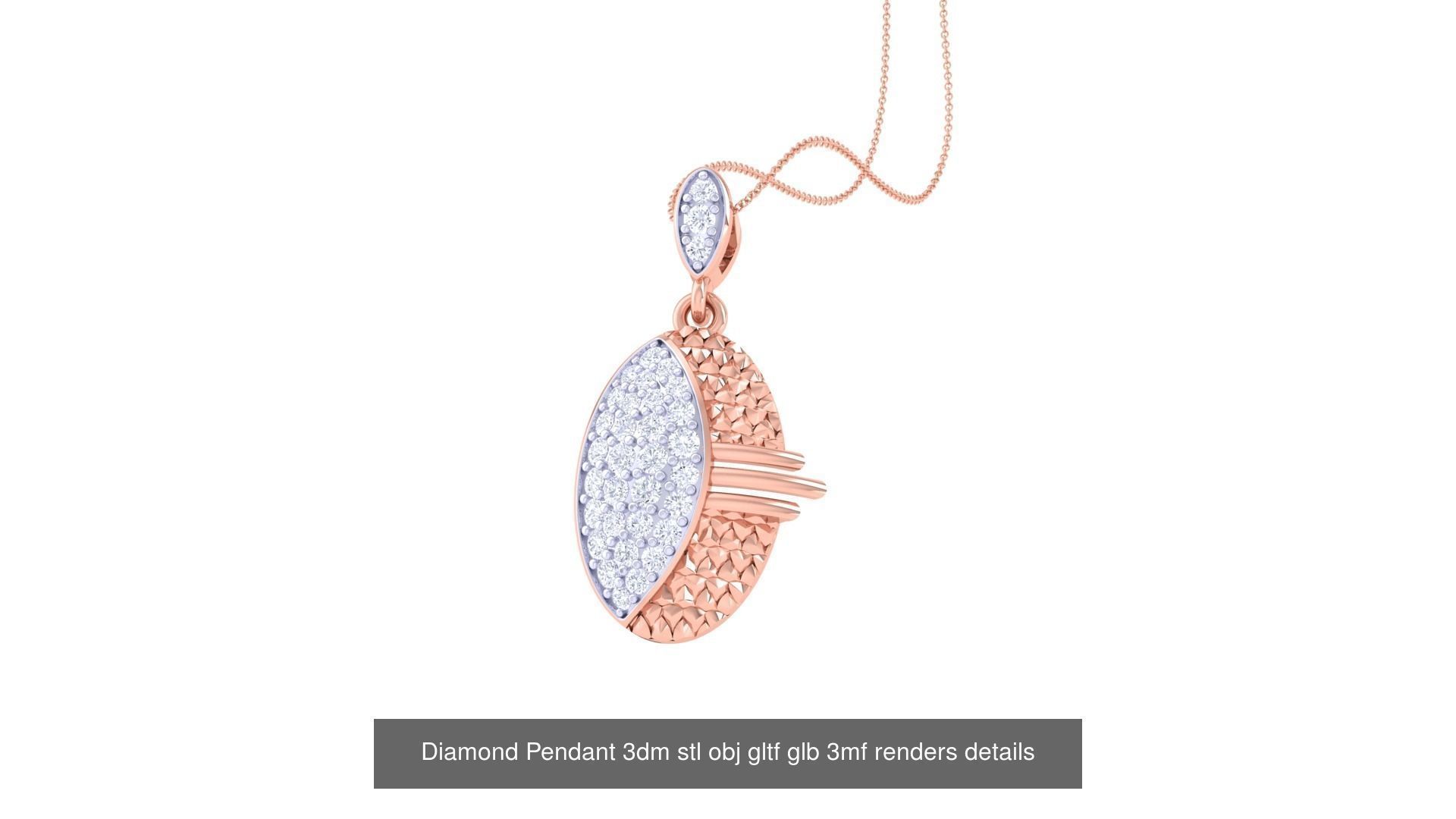 130 Diamond Pendant 3dm stl obj gltf glb 3mf 3D Model Collection_44