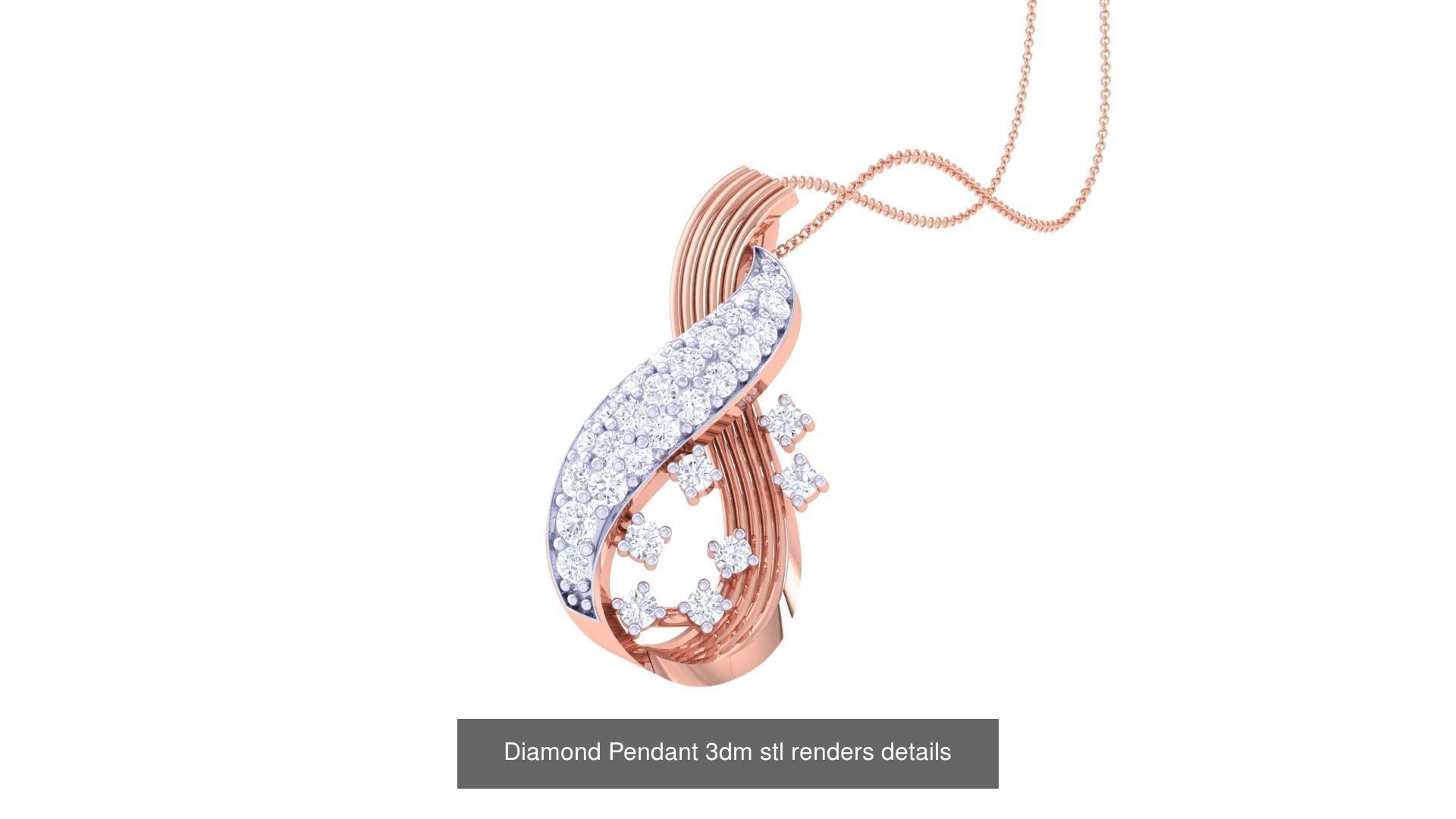130 Diamond Pendant 3dm stl obj gltf glb 3mf 3D Model Collection_40