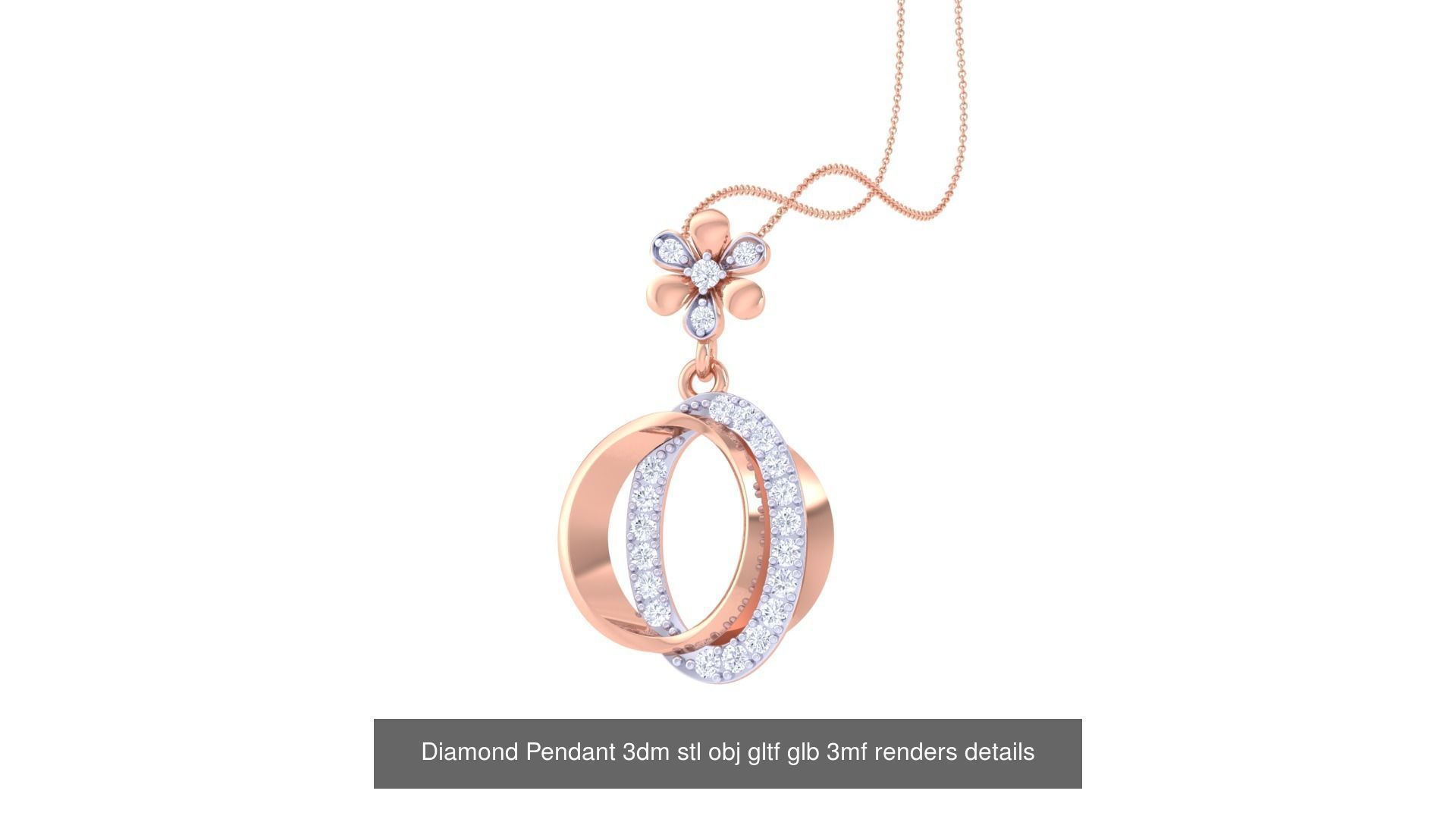 130 Diamond Pendant 3dm stl obj gltf glb 3mf 3D Model Collection_73