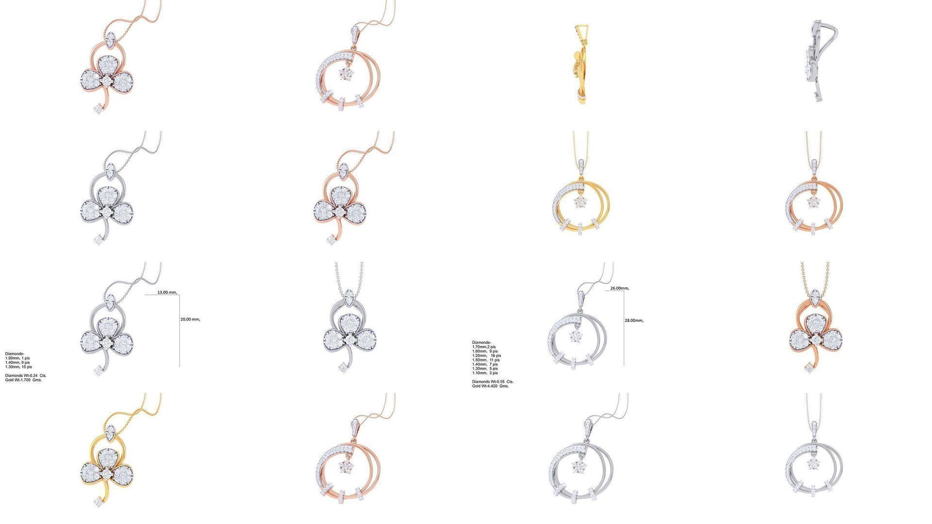 130 Diamond Pendant 3dm stl obj gltf glb 3mf 3D Model Collection_15