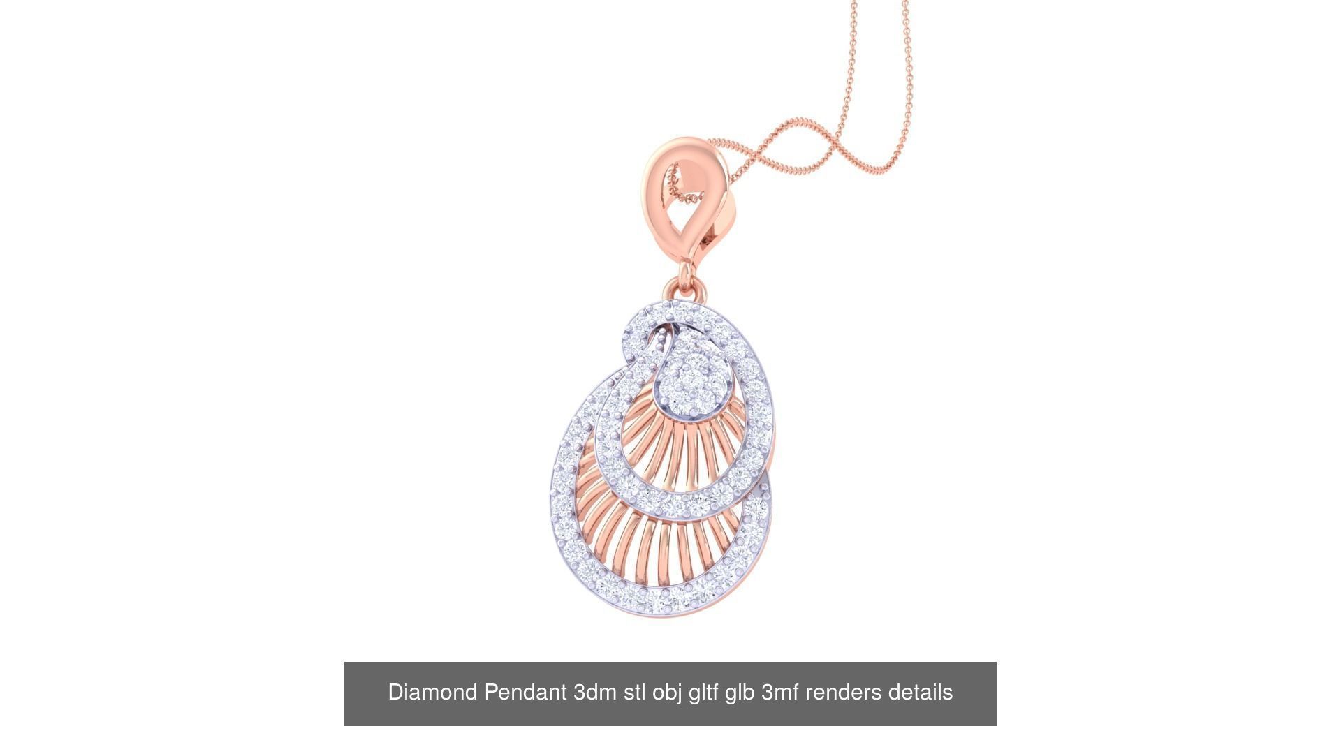 130 Diamond Pendant 3dm stl obj gltf glb 3mf 3D Model Collection_120