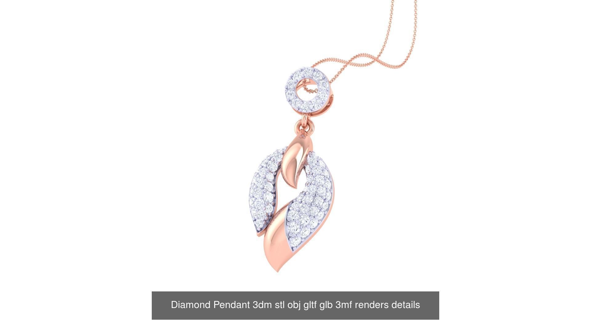130 Diamond Pendant 3dm stl obj gltf glb 3mf 3D Model Collection_128