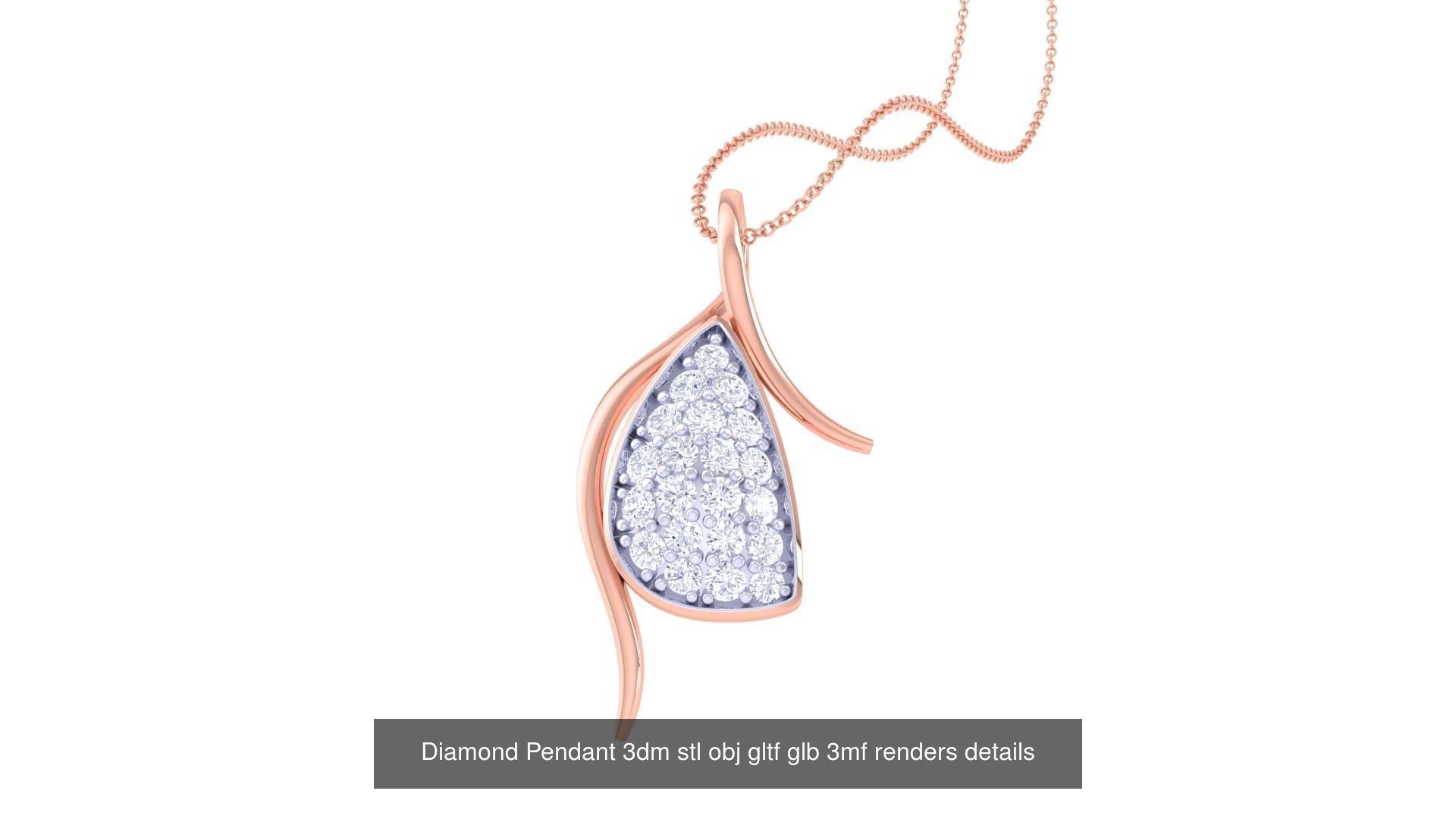 130 Diamond Pendant 3dm stl obj gltf glb 3mf 3D Model Collection_94