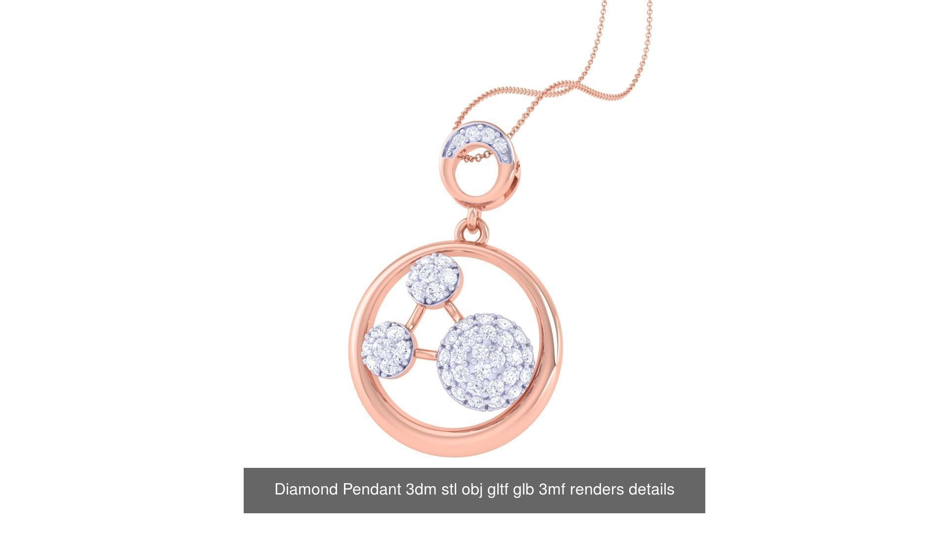 130 Diamond Pendant 3dm stl obj gltf glb 3mf 3D Model Collection_61