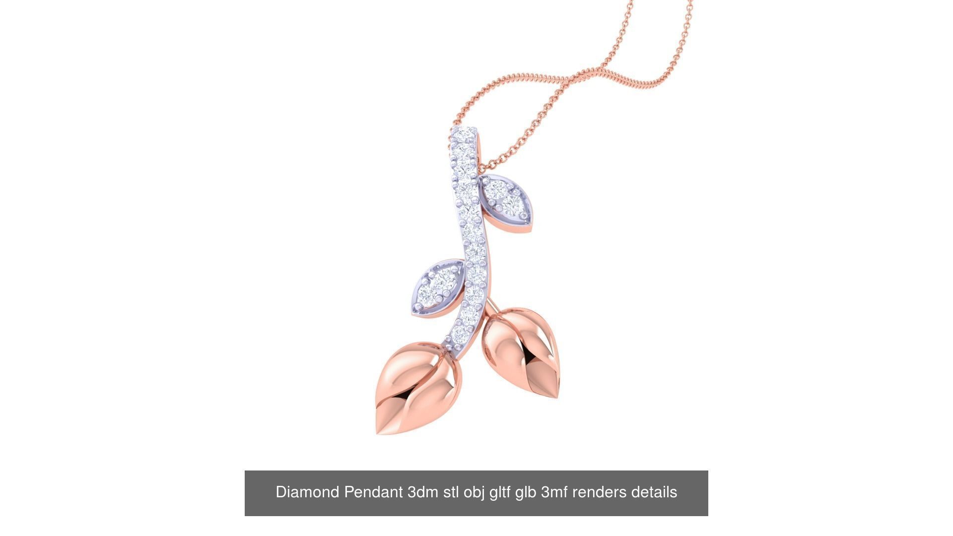 130 Diamond Pendant 3dm stl obj gltf glb 3mf 3D Model Collection_118